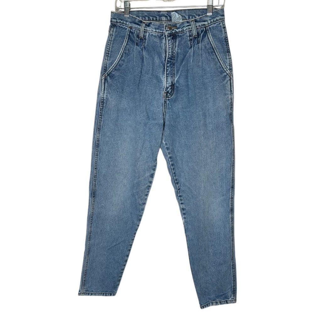 Vintage dark wash high waisted straight leg relaxed fit jeans 90s 1990s y2k
